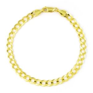 14k Yellow Gold curb Cuban Chain 14k solid Length 8” , 5.5mm, 5.1 gr